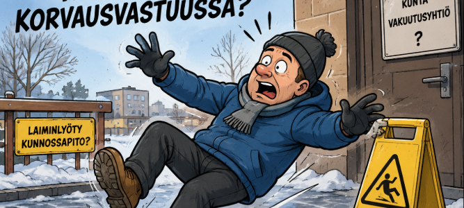 Kuka korvaa liukastumisen?