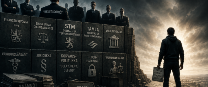 Miksi Suomen tapaturmavakuutusjärjestelmä ei toimi lakien velvoittamallla tavalla? Miksi valtio ei halua sitä korjata? Voiko asialle tehdä jotain? Kenellä on valta tapaturmalain valmistelussa?