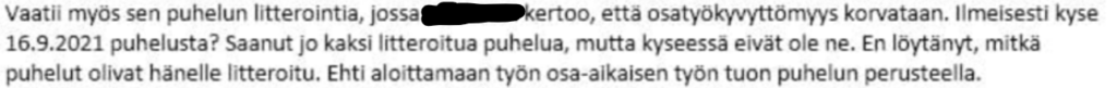 Litteroitu puhelu ei onnistu