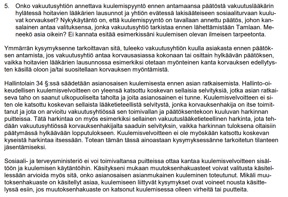 Kuulemisvelvoite, hallintolaki STM:n perustelu